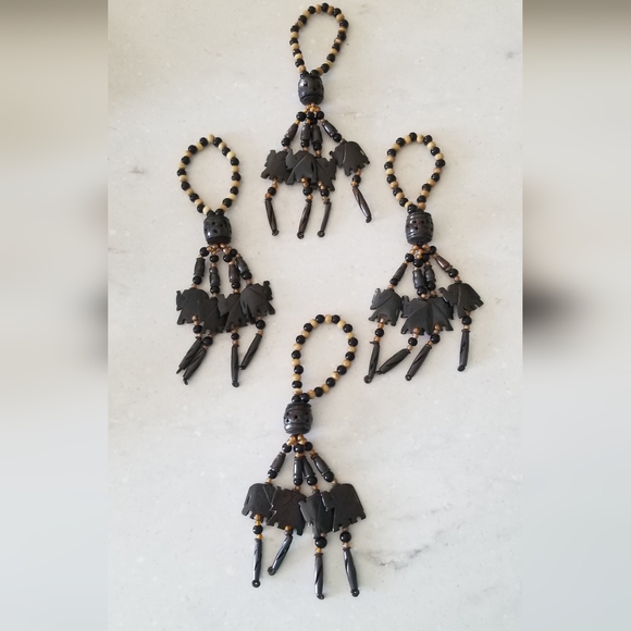 Handcarved Buffalo Bone & Wood Drawer Pull Dangles - Picture 3 of 3